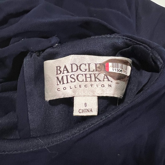 Badgley Mischka Navy Blue Open Back Maxi Dress Size 8 US - Picture 6 of 7